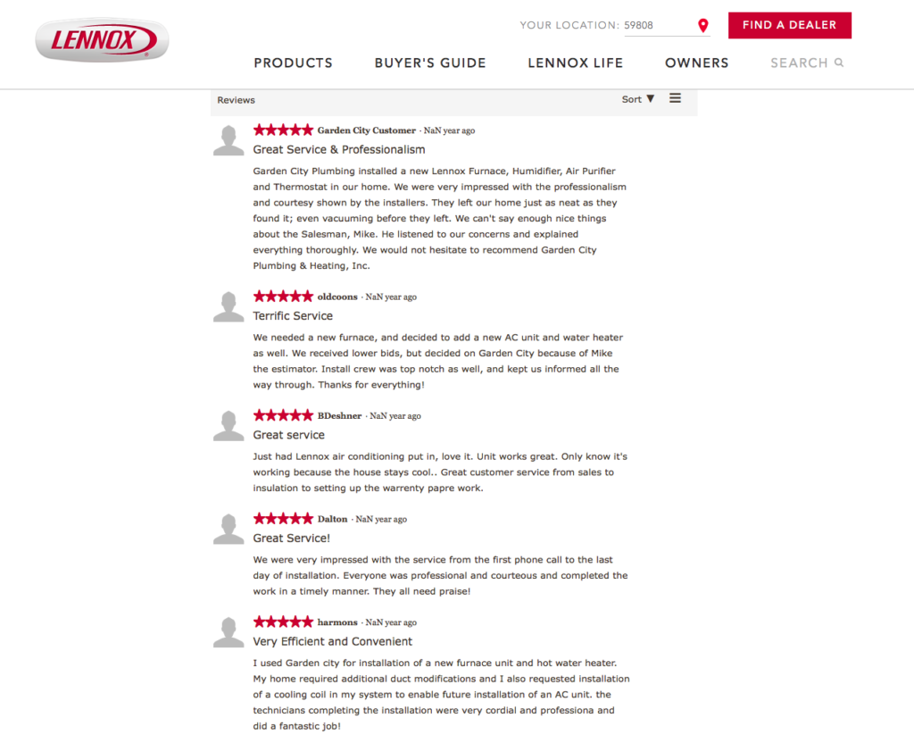 Missoula Lennox Dealers Reviews