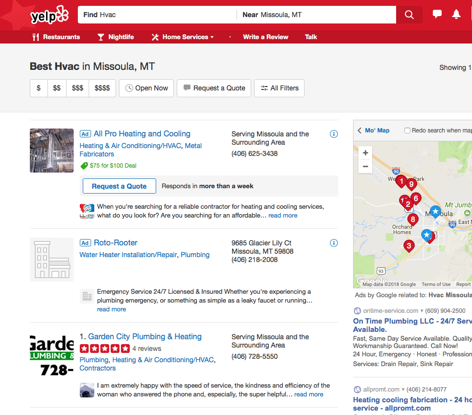 Top Ranking on Yelp: Best HVAC Contractors in Missoula Montana