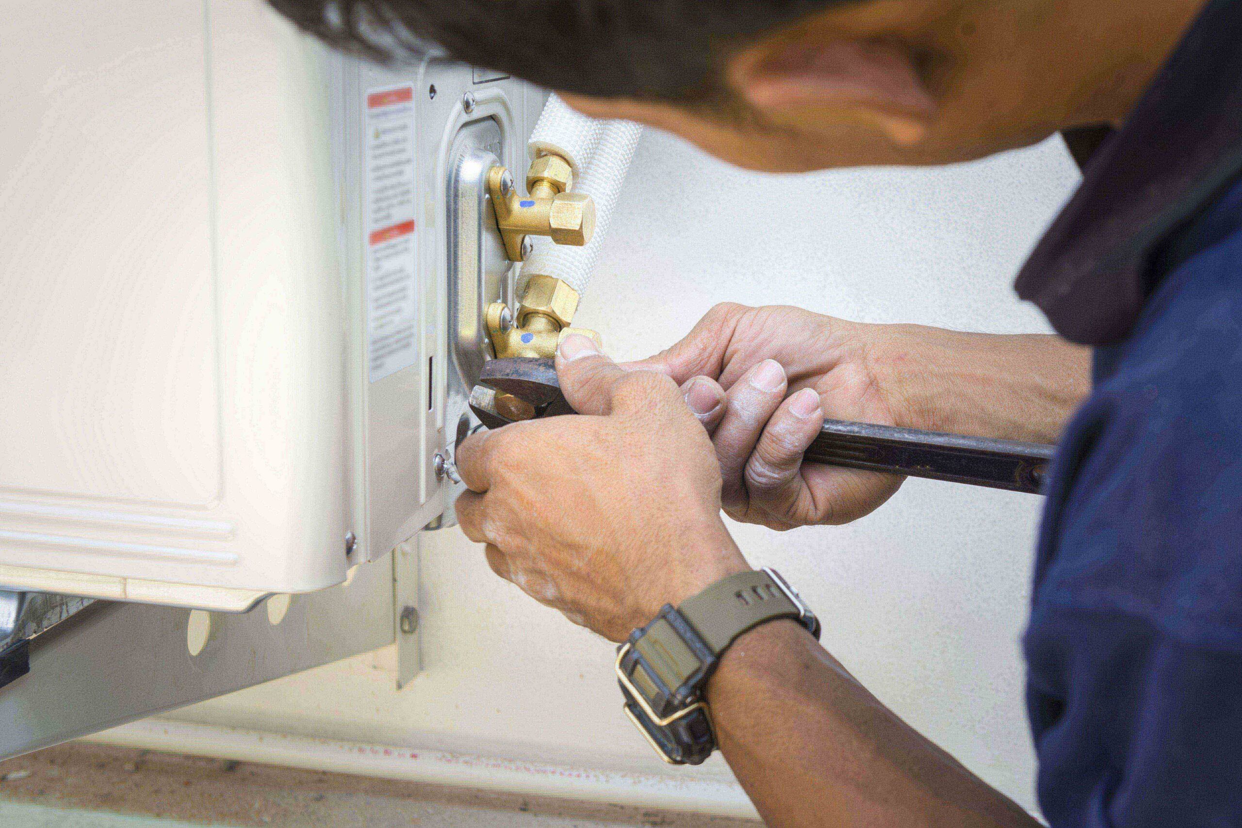 Photo of a Missoula heating contractor installing a combi boiler