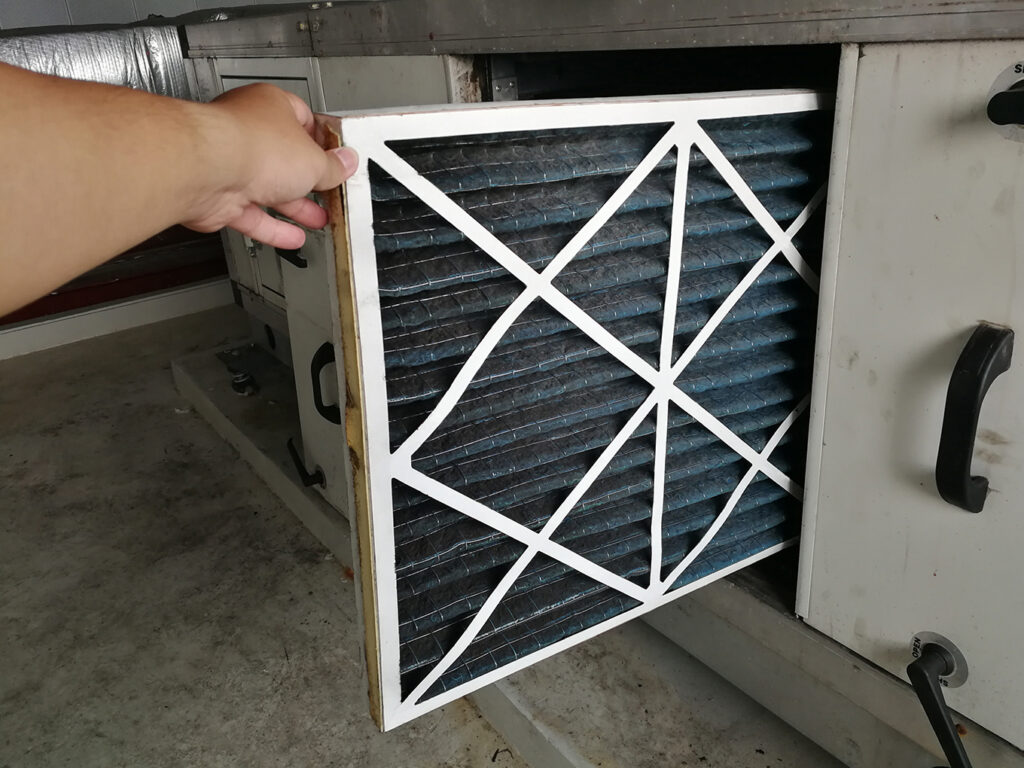 Photo of air conditioning unit filter maintenance